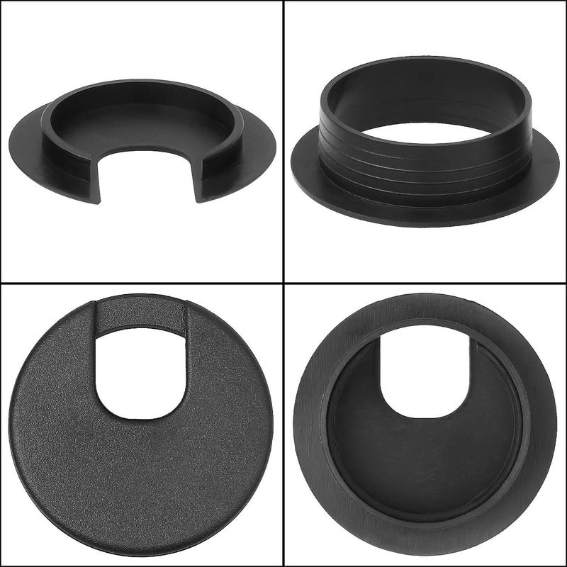 HNBun 2" Desk Grommet Black, 30PACK Wire Cable Hole Cover PC Computer Desk Plastic Grommet Cord, Tidy Cable Wire Grommet for Office PC Computer Desk Cord Management, (50mm Mounting Hole Diameter) - Image 4